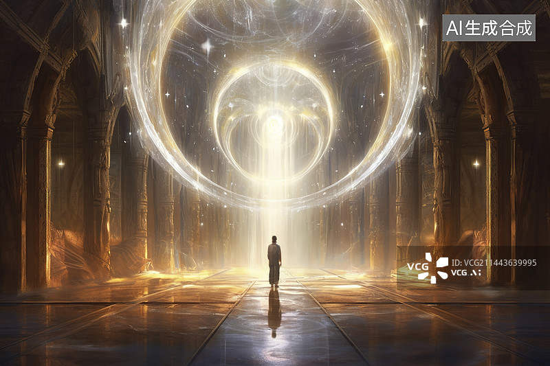 【AI数字艺术】人在神圣的殿堂图片素材