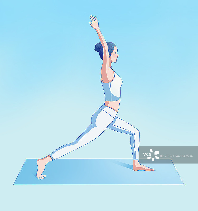 瑜伽健身养生锻炼身体人物插画图片素材