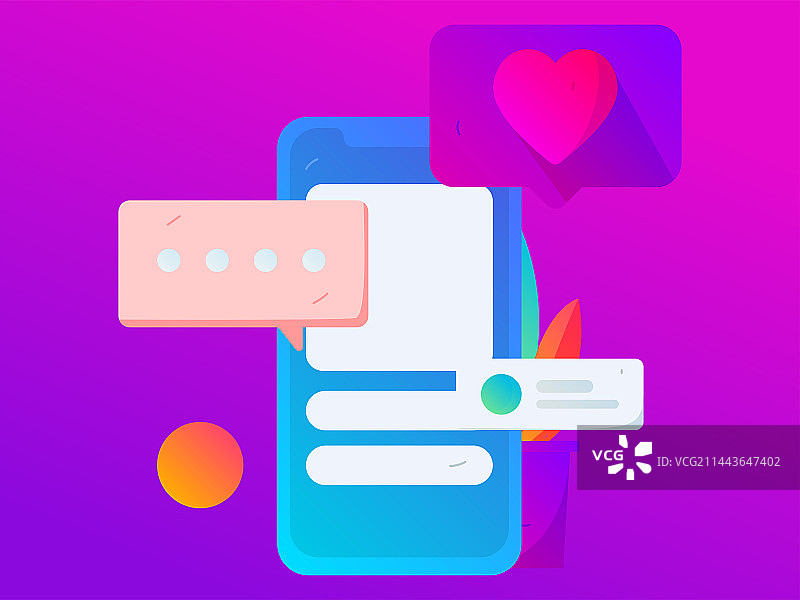 虚拟的人物社交沟通概念商业扁平矢量手绘插画图片素材