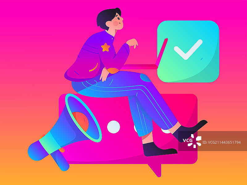 通知公告矢量创意扁平手绘插画图片素材