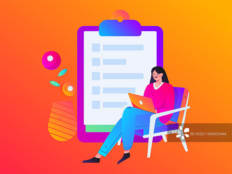 邀请好友进行问卷调查扁平矢量概念运营手绘插画图片素材