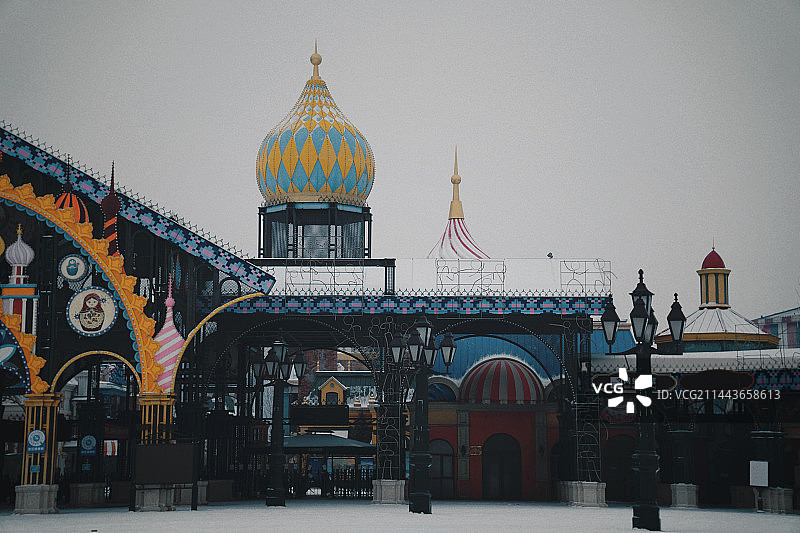 雪后的哈尔滨融创乐园图片素材