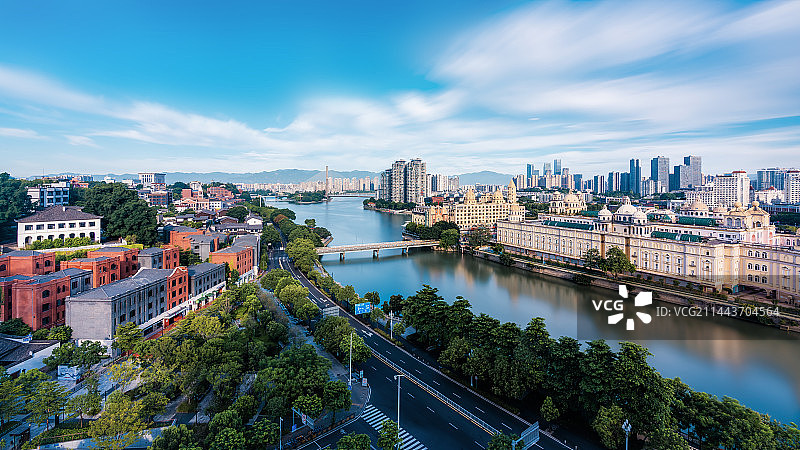 中洲岛与烟台山图片素材