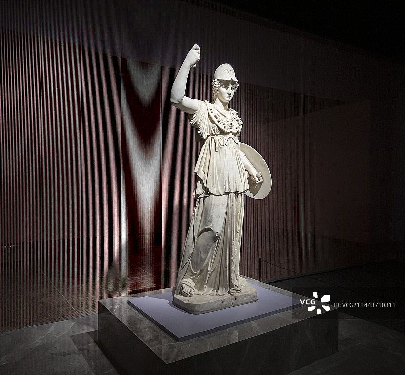 大理石雕像，雅典娜，那不勒斯国家考古博物馆，古罗马文明之光图片素材