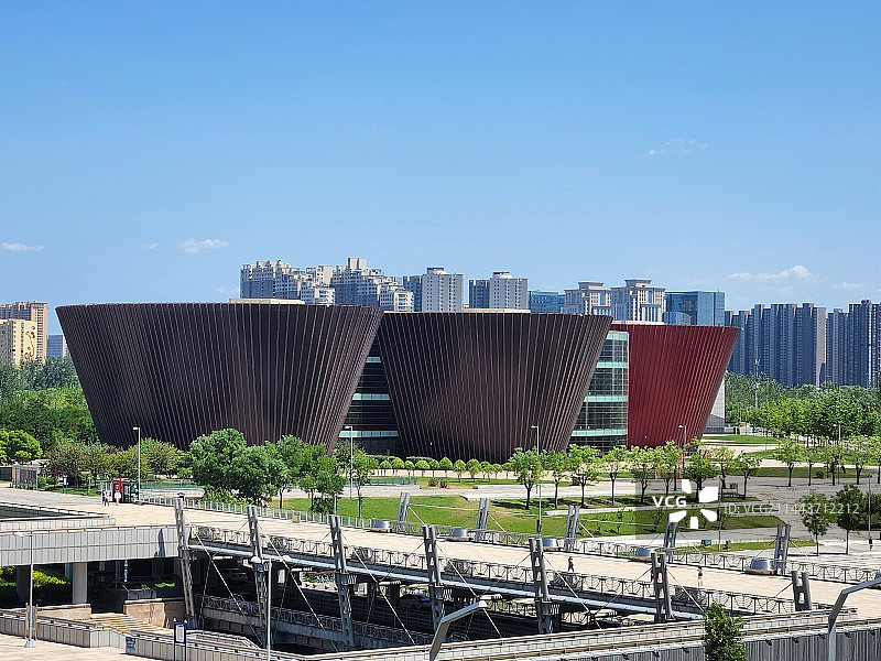 山西大剧院 城市天际线与地标建筑图片素材