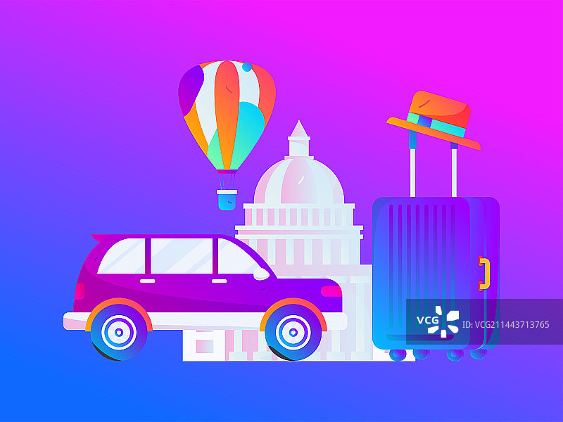 节假日旅游出行人物互联网背景矢量手绘插画图片素材