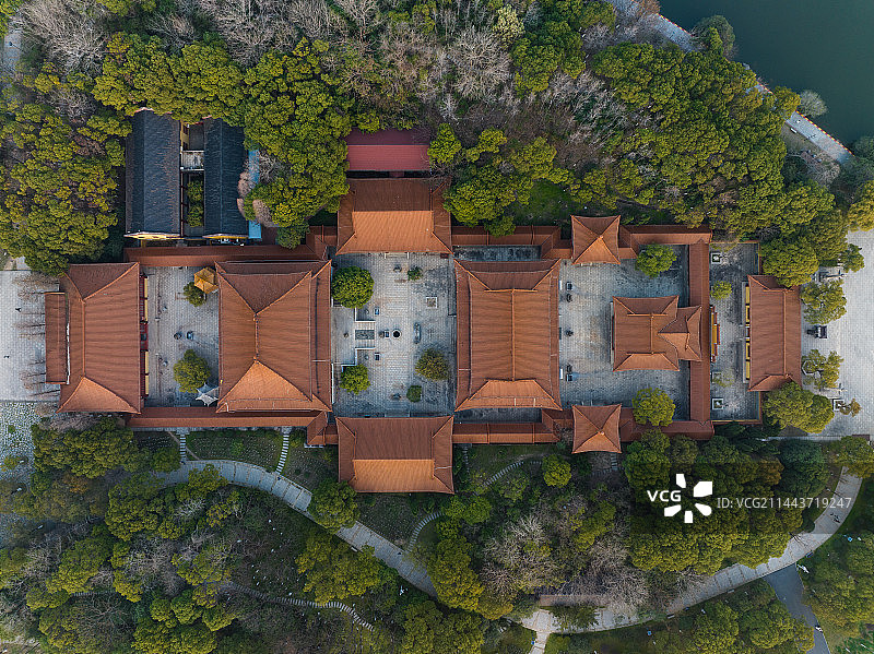 南昌象湖湿地公园航拍图片素材