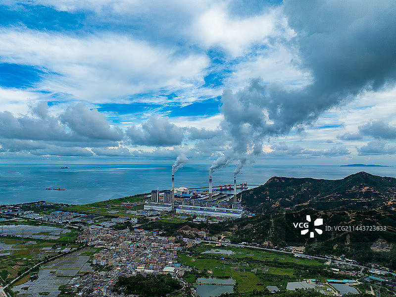 江门能源核电核电站航拍图片素材