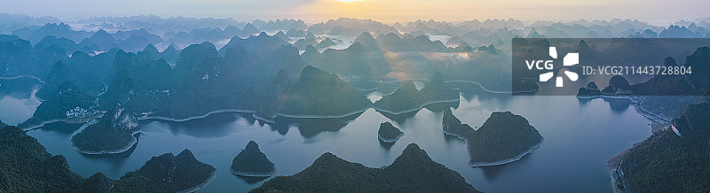 霞映南宁上林大龙湖图片素材