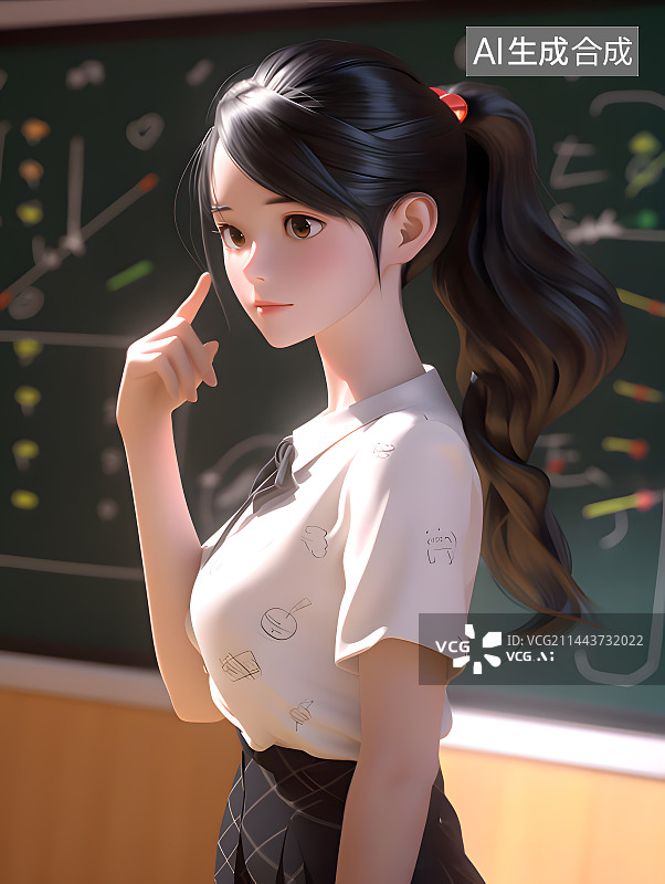 【AI数字艺术】高中女生图片素材