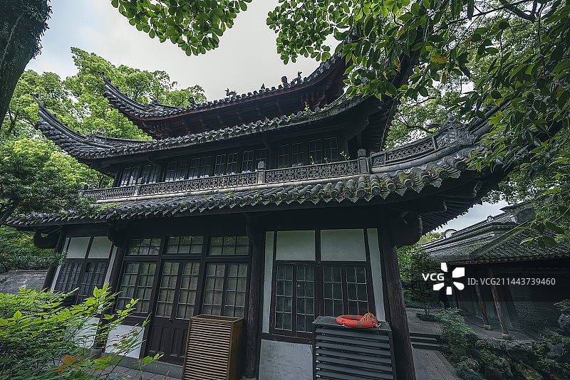 天一阁南园的抱经厅和尊经阁图片素材