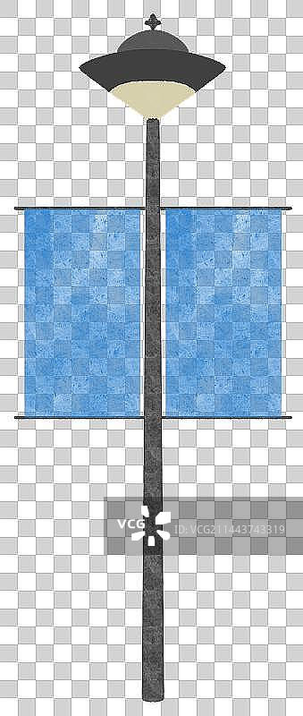 路灯带条幅图片素材