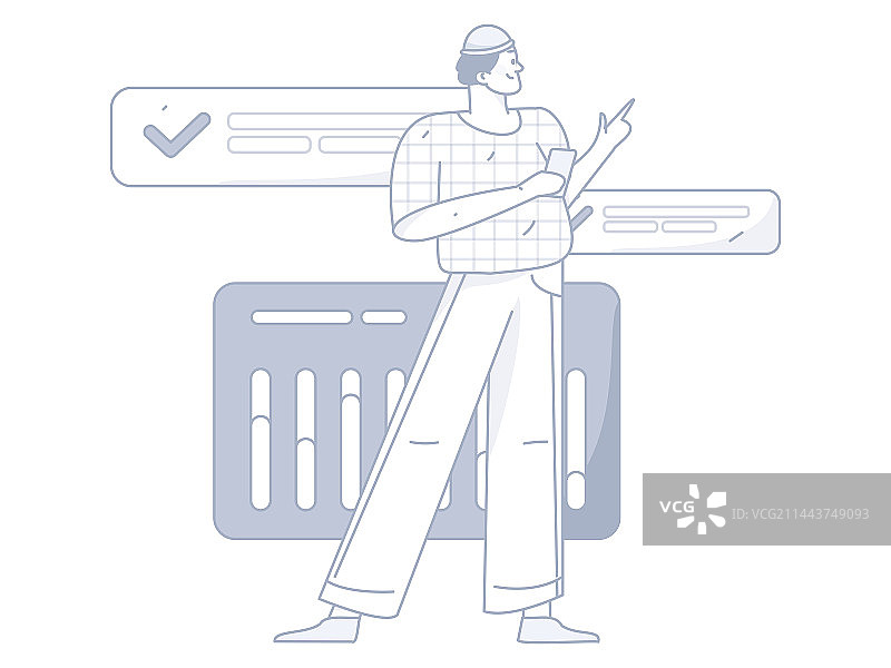 商务工作的人物扁平矢量概念运营手绘插画图片素材