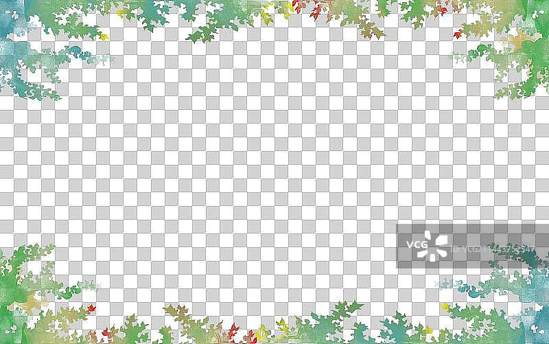 叶子，边框，绘画，绿色，自然图片素材