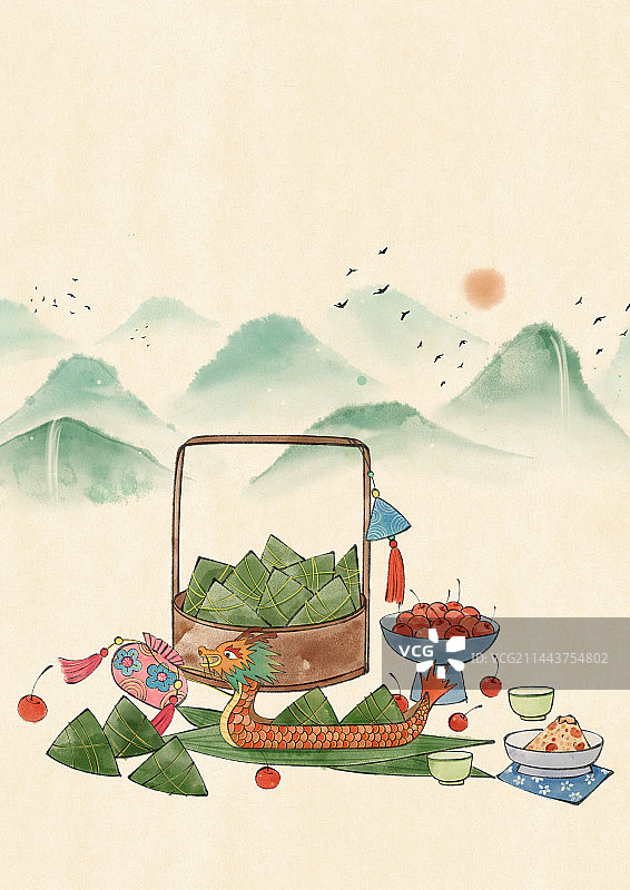 端午节国风插画图片素材