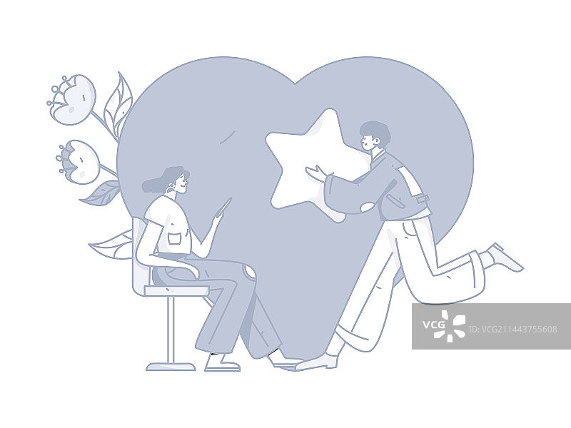 情人节快乐扁平人物矢量概念运营手绘插画图片素材