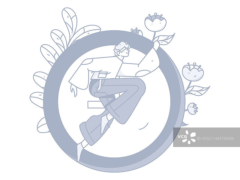 锻炼健康跑步的人物矢量互联网运营插画图片素材