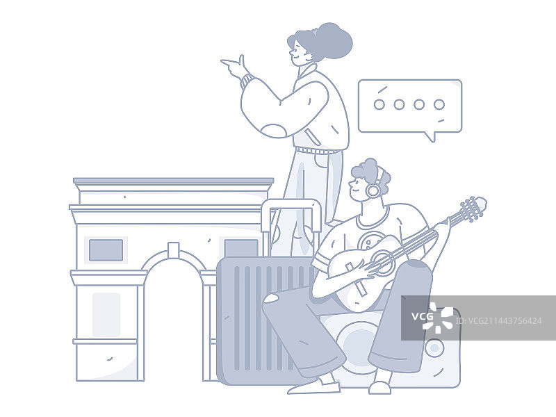 节假日旅游出行人物互联网背景矢量手绘插画图片素材