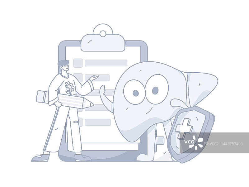 全国护肝日医疗人物扁平矢量概念运营手绘插画图片素材