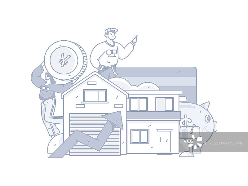 住房贷款扁平矢量概念运营插画图片素材