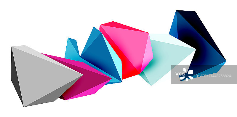 3d低多边形三角形设计元素图片素材