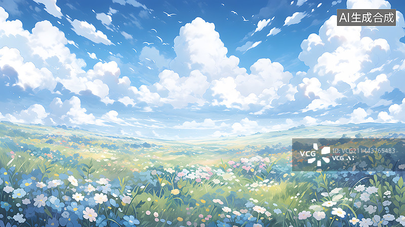 【AI数字艺术】梦幻的大海与天空图片素材