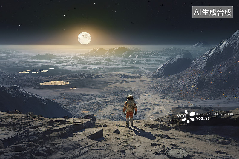 【AI数字艺术】宇航员在外星球图片素材