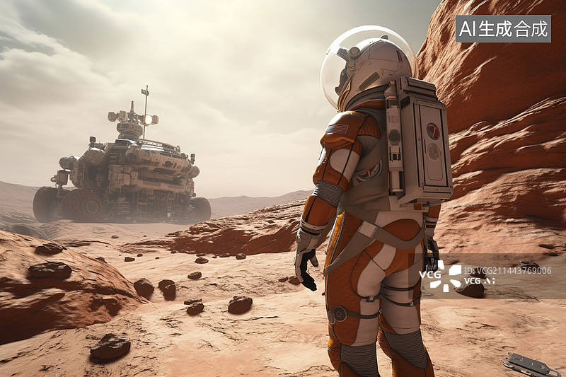 【AI数字艺术】宇航员在外星球图片素材