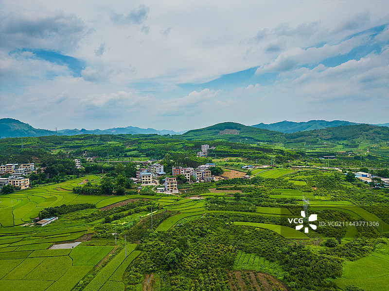象州县的村屯航拍图片素材