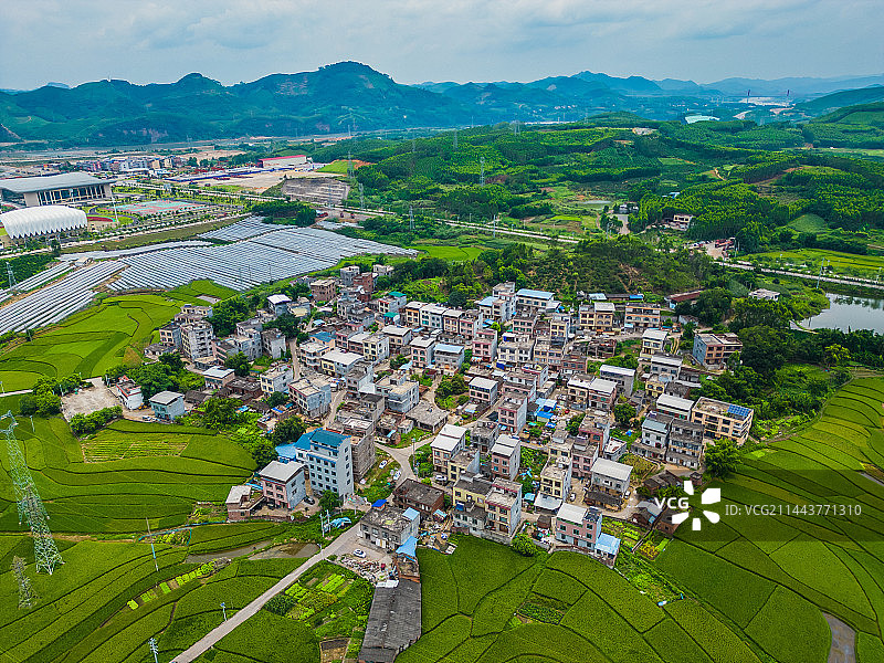 象州县的村屯航拍图片素材
