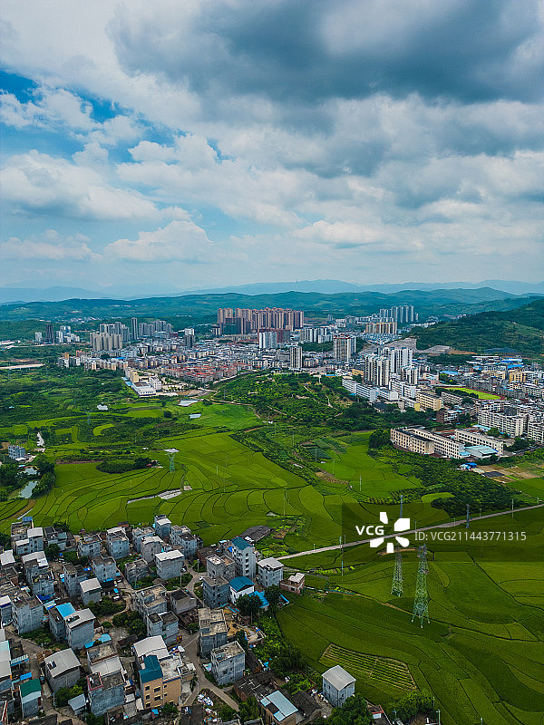 象州县的村屯航拍图片素材