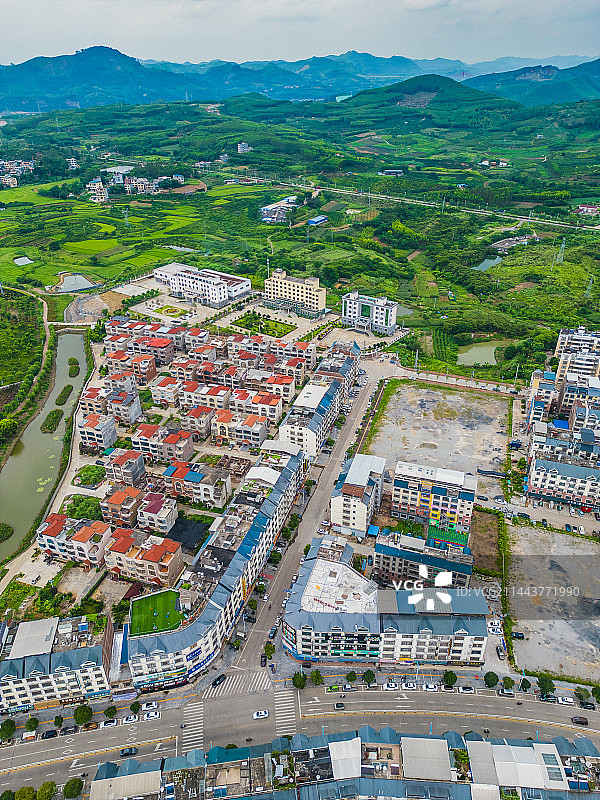 来宾象州县的县城风光航拍图片素材