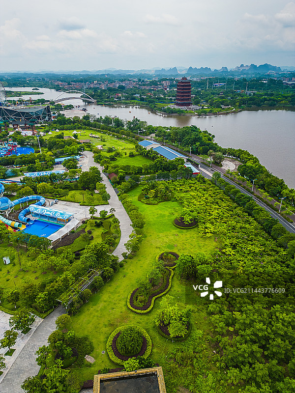 玉林园博园航拍图片素材