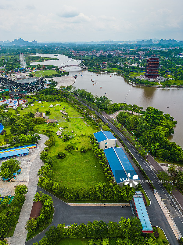 玉林园博园航拍图片素材