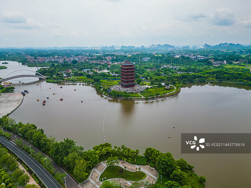 玉林园博园航拍图片素材