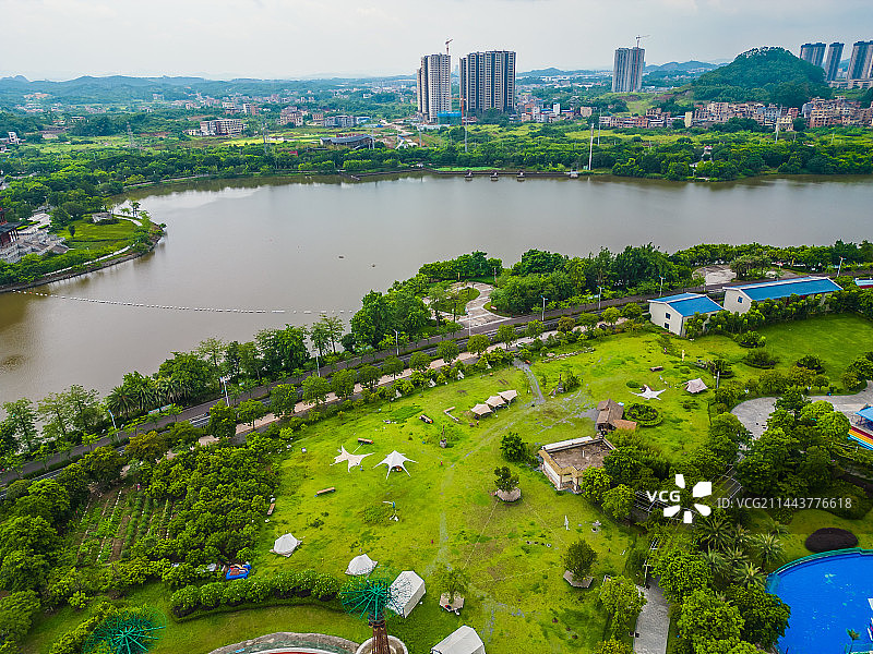 玉林园博园航拍图片素材