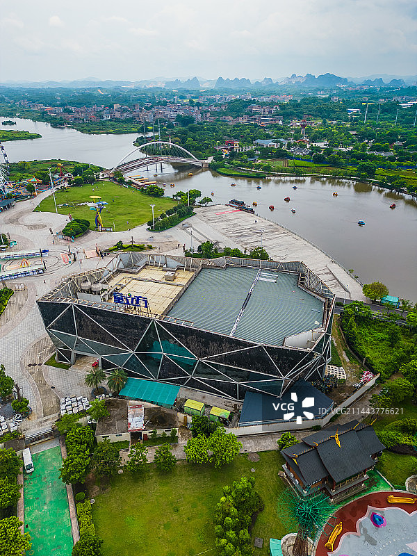 玉林园博园航拍图片素材