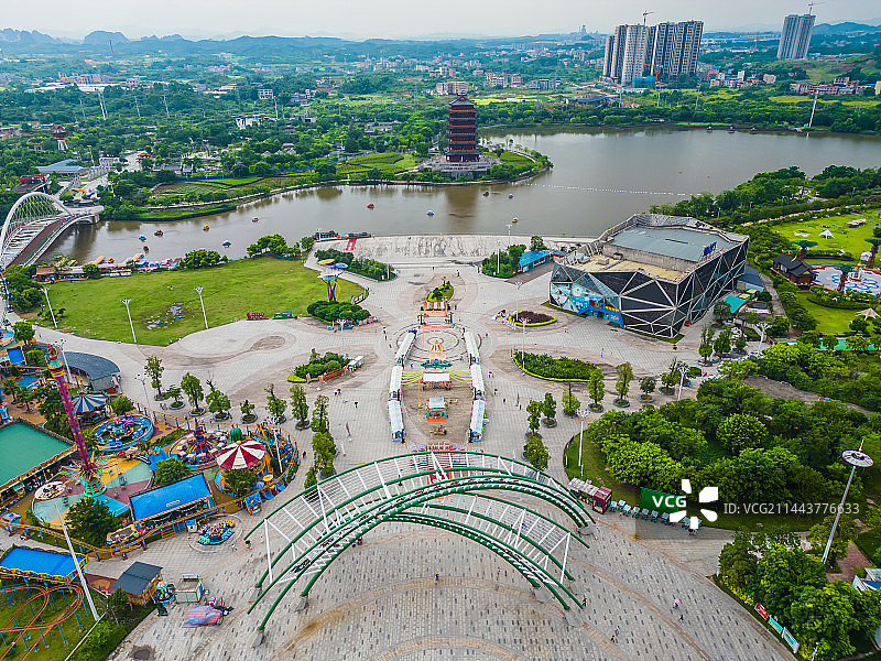 玉林园博园航拍图片素材