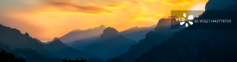 雁荡山北日落图片素材