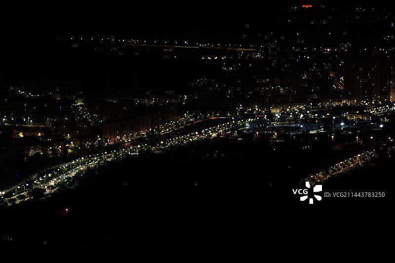 夜晚门头沟的璀璨灯光图片素材