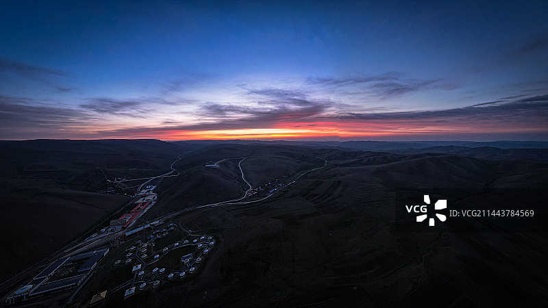 呼和浩特大青山日出图片素材