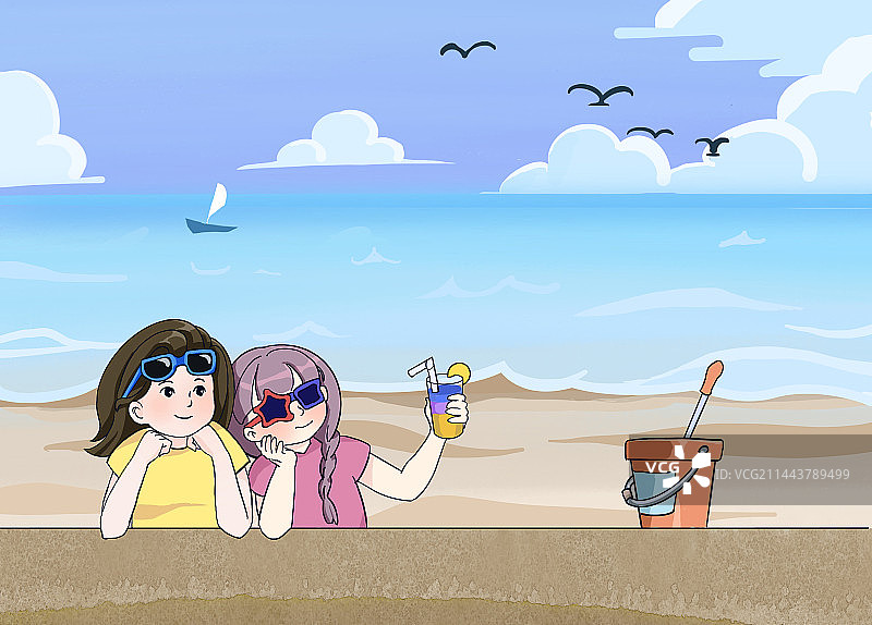 暑假海滩度假图片素材