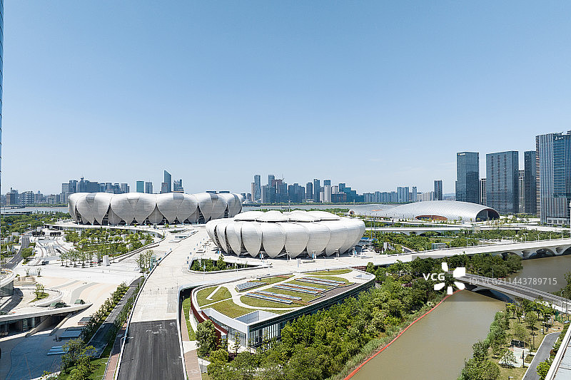 2022杭州亚运会举办地奥体中心体育馆图片素材