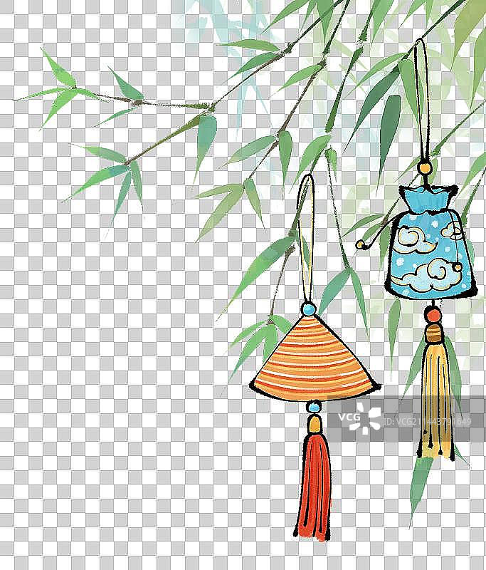 端午节竹子 香囊元素图片素材