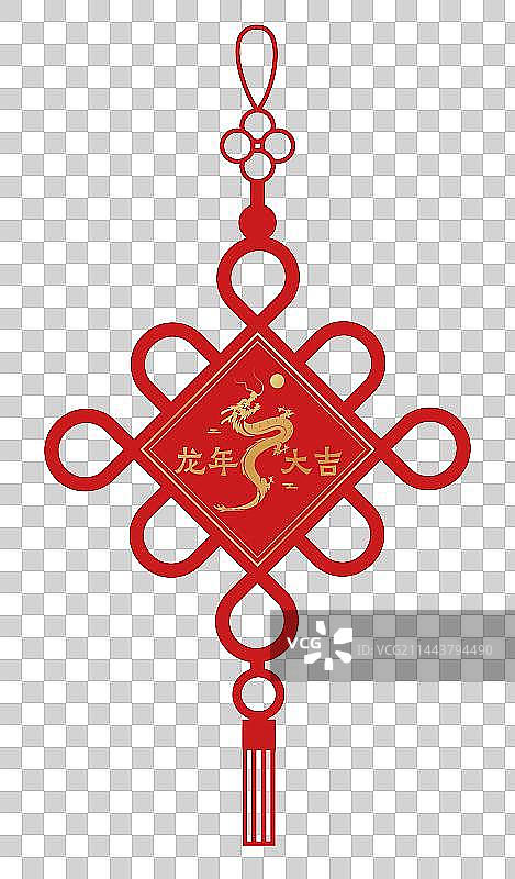 中国传统节日春节龙年新年红色剪纸风格2024矢量插画图片素材