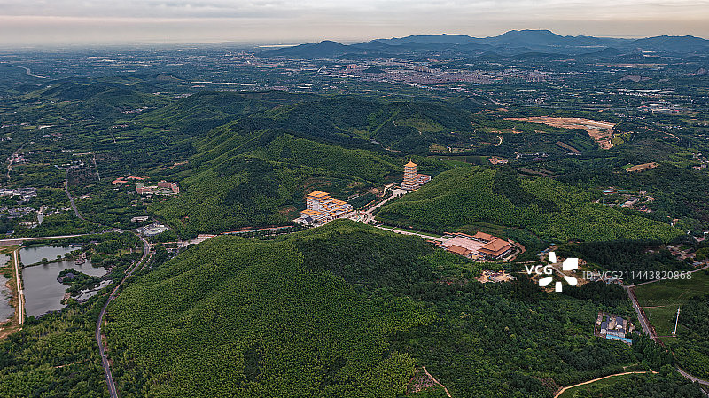 大觉寺。航拍。图片素材