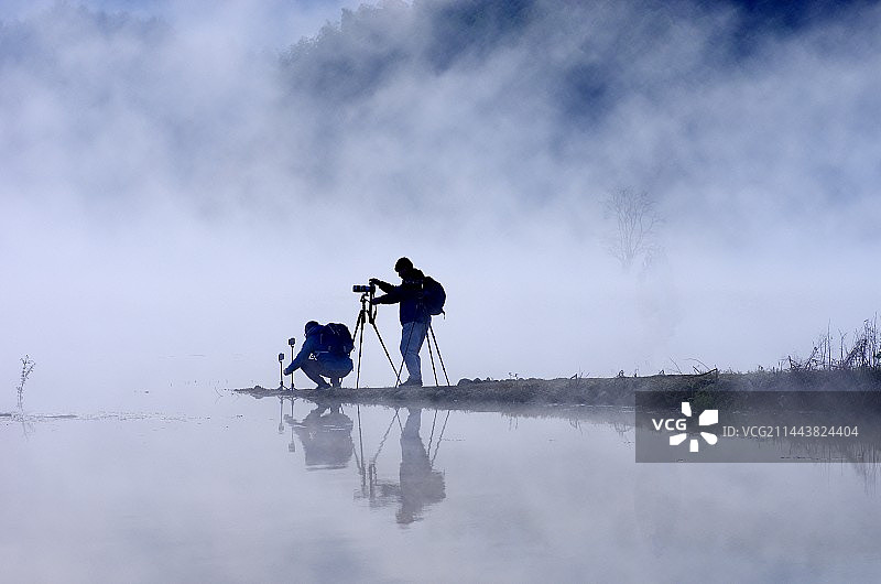 奇墅湖畔摄影人图片素材