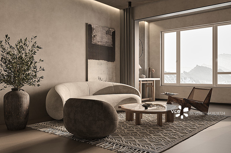 客气，起居室，室内设计，现代风格，侘寂风格图片素材