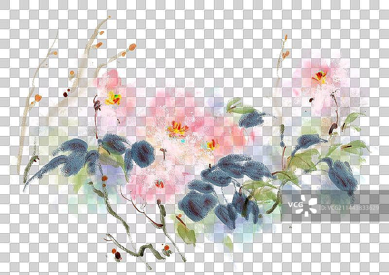 水墨风格意境插画图片素材