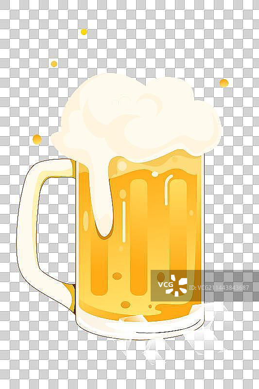 卡通啤酒矢量插画免抠元素图片素材